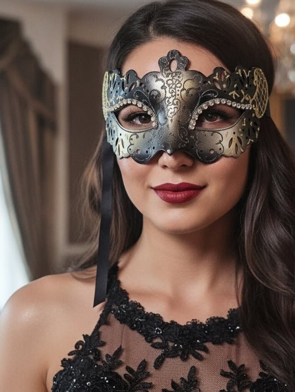 ✨ Beautiful Matching Masquerade Mask Set ✨ - Picture 2 of 10